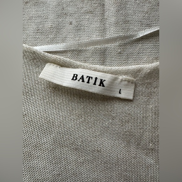 Batik linen flax blend top in Ecru size L - Picture 10 of 12